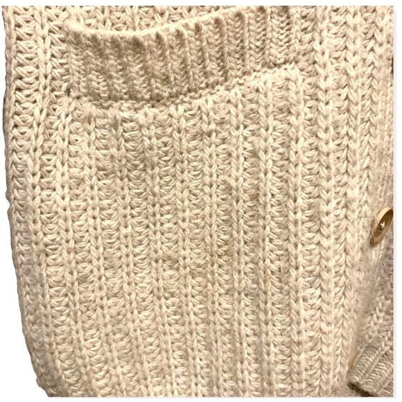 Banana Republic Italian Yarn Oversize Cardigan Sweater Cable Knit Beige Chunky S - Picture 5 of 13